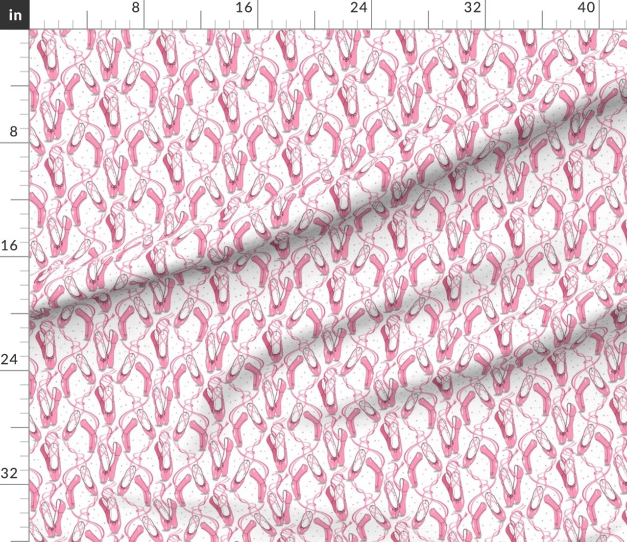 Various Fabrics by the Yard or Fat Quarter Pink Ballet Shoes Dance Girls Custom Printed Fabric by Spoonflower